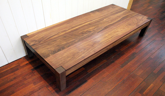Walnut 4-square low table  
